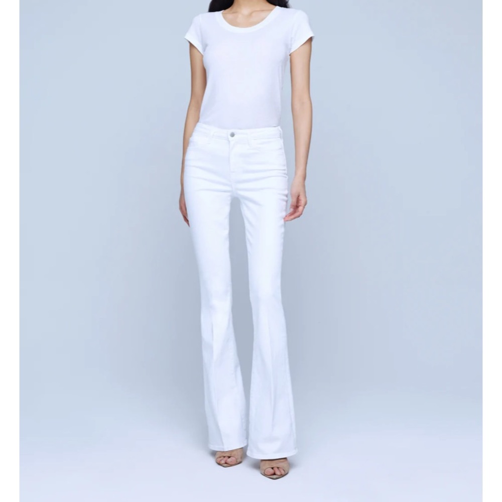 L’AGENCE Bell High Rise Flare Blanc in Size 25